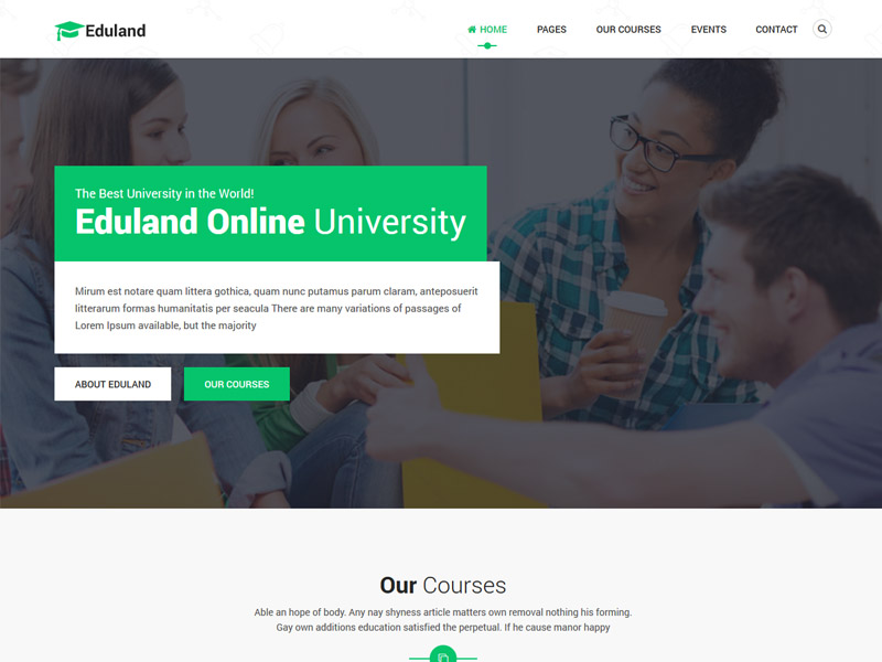 Eduland – Free Education and Courses HTML5 Template for 2021