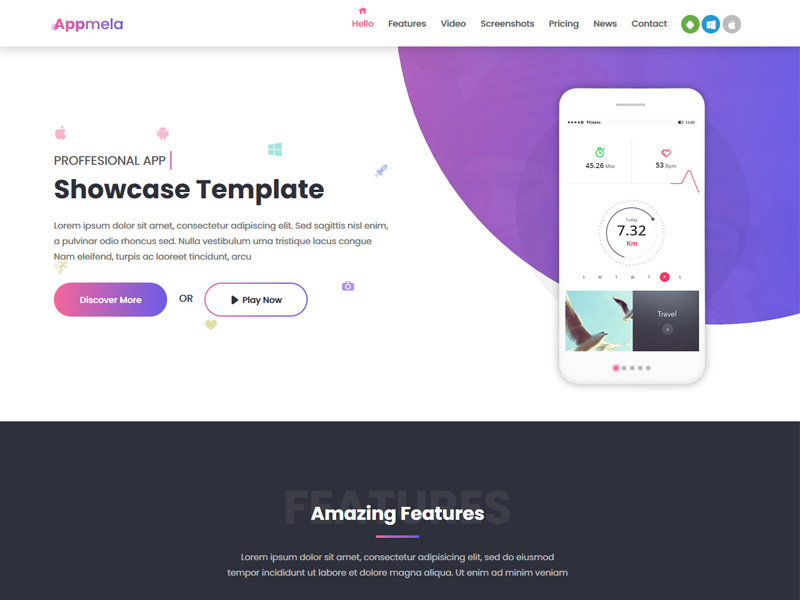 Top Collection Free & Premium APP Landing Page Template 2021